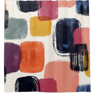 Moderne Boho Abstracte Penseelstreek -Kleurrijke R Douchegordijn