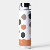 Moderne Boho Abstracte Polka Dots Waterfles (Achterkant)