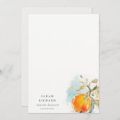 Moderne Boho Abstracte schetsmatige Oranje tuin Notitiekaartje (Voorkant / Achterkant)