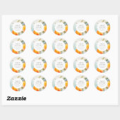 Moderne Boho Abstracte schetsmatige Oranje tuin Ronde Sticker (Vel)