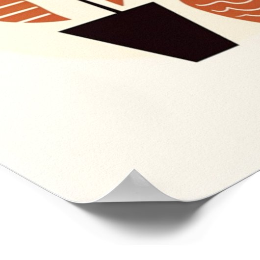 Moderne Boho Abstracte Terracotta Decoratieve Vaas Poster (Hoek)