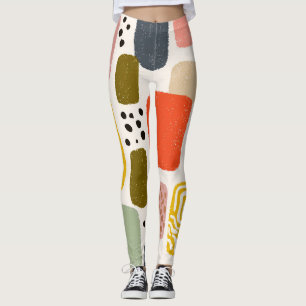 Moderne Boho Abstracte Watercolor Patroon Kleuri Leggings