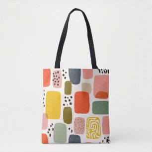 Moderne Boho Abstracte Watercolor Patroon Kleuri Tote Bag