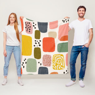 Moderne Boho Abstracte Watercolor Patroon   Kleurr Fleece Deken