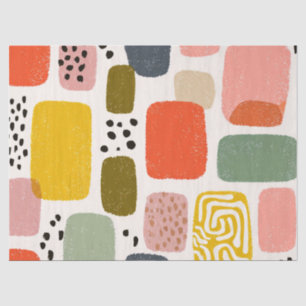 Moderne Boho Abstracte Watercolor Patroon Kleurr Tissuepapier