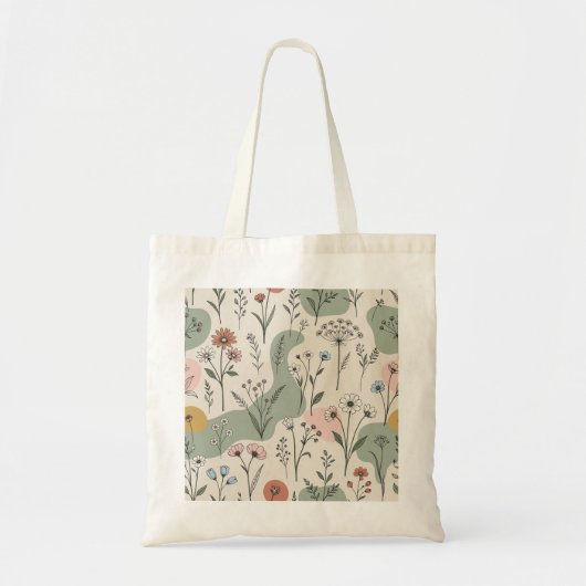 Moderne Boho Abstracte Wilde Bloem Tas (Voorkant)
