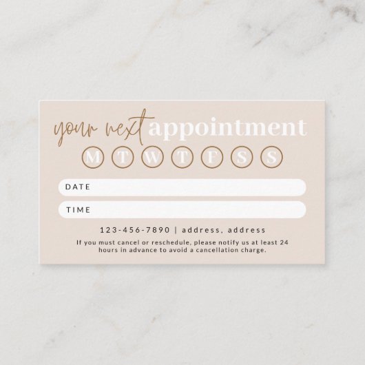 Moderne Boho Afspraak Herinnering Kaart Afsprakenkaartje (Achterkant)