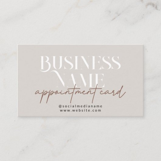 Moderne Boho Afspraak Herinnering Kaart Visitekaartje (Voorkant)