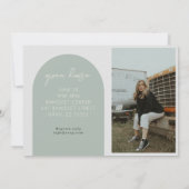 Moderne boho afstudeerder multi-foto open huis kaart (Achterkant)