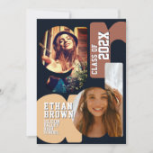 Moderne Boho Afstudeerfeest Uitnodiging (Voorkant)