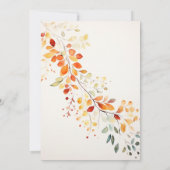 Moderne Boho Aquarel Herfstbladeren Bruiloft Save The Date (Achterkant)
