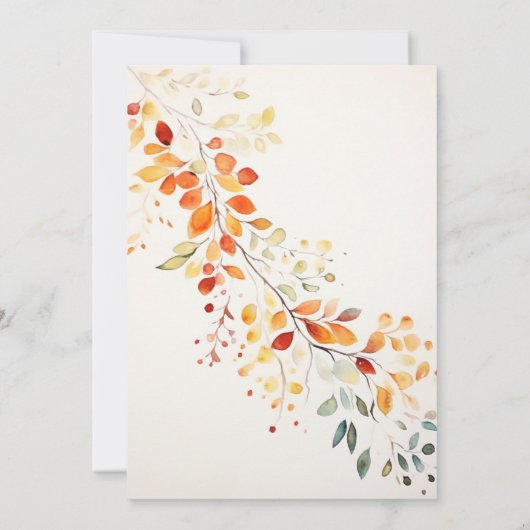 Moderne Boho Aquarel Herfstbladeren Bruiloft Save The Date (Achterkant)