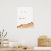 Moderne Boho Aquarel Woestijn Baby Shower Welkom Poster (Keuken)