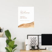 Moderne Boho Aquarel Woestijn Baby Shower Welkom Poster (Thuiskantoor)