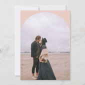 Moderne boho arch 2 foto's bruiloft bleek roze kaart (Achterkant)