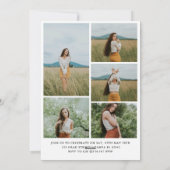 Moderne Boho Arch 6 foto's Graduation Party Feestdagenkaart (Achterkant)