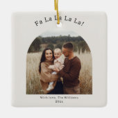 Moderne Boho Arch Beige Fa La La La Keramisch Ornament (Voorkant)