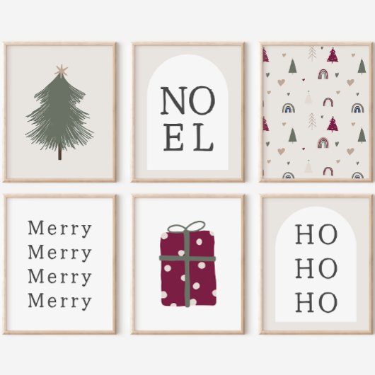 Moderne Boho Arch | Beige HO HO Wall Art Print