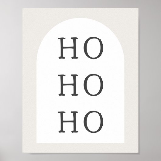 Moderne Boho Arch | Beige HO HO Wall Art Print (Voorkant)
