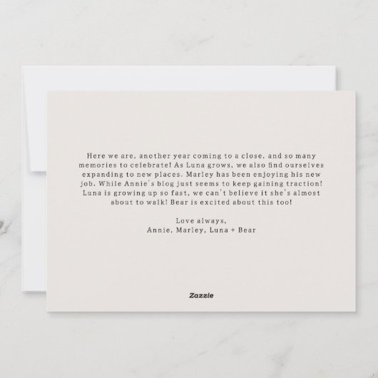 Moderne Boho Arch Beige Joy In All Things 5 Foto Feestdagenkaart (Achterkant)