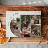 Moderne Boho Arch Beige Joy In All Things 5 Foto Feestdagenkaart