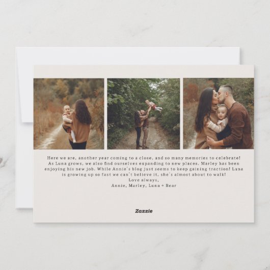 Moderne Boho Arch Beige Joy In All Things 8 Foto Feestdagenkaart (Achterkant)