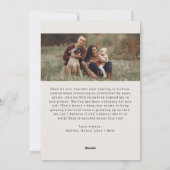 Moderne Boho Arch Beige Joyful Two Foto Feestdagenkaart (Achterkant)