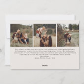 Moderne Boho Arch Beige Merry Four Foto Feestdagenkaart (Achterkant)