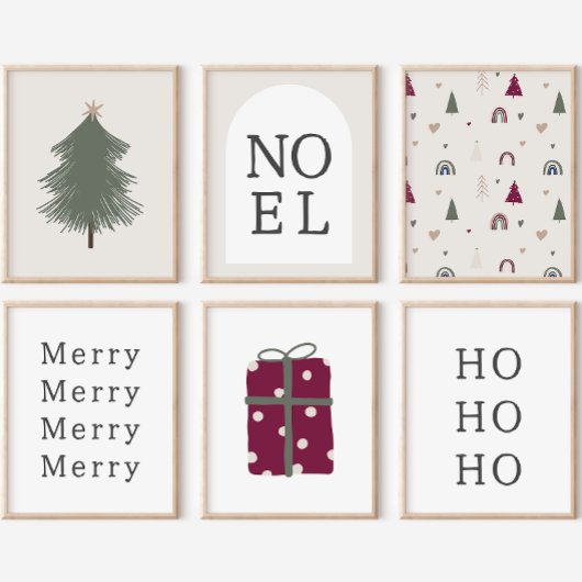 Moderne Boho Arch | Beige Noel Wall Art Print