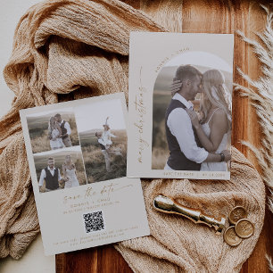 Moderne Boho Arch Cream Foto Marry Christmas Save The Date