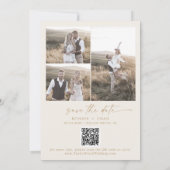 Moderne Boho Arch | Cream Foto Marry Christmas Save The Date (Achterkant)