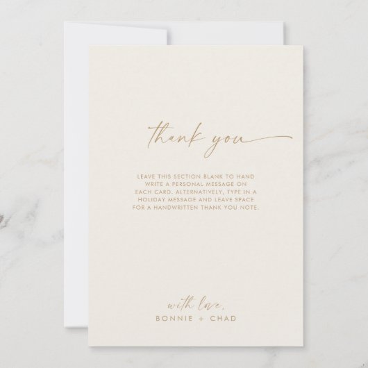 Moderne Boho Arch | Cream Married Bright Bedankt Feestdagenkaart (Achterkant)