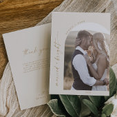 Moderne Boho Arch | Cream Married Bright Bedankt Feestdagenkaart