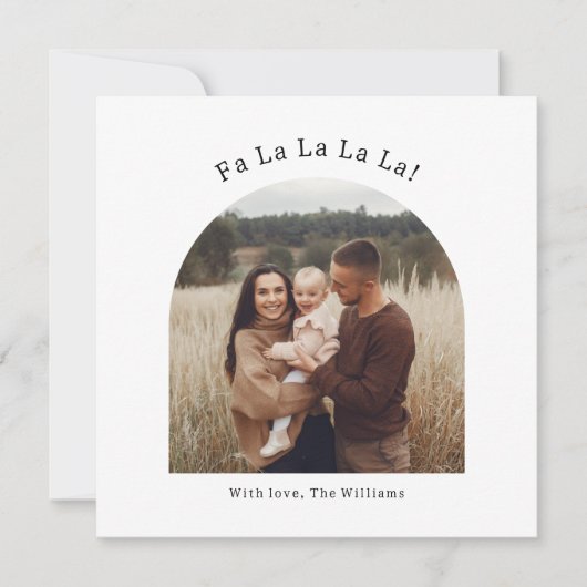 Moderne Boho Arch Fa La La La One Foto Feestdagenkaart (Voorkant)