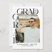 Moderne Boho Arch Foto Afstuderen Aankondiging (Voorkant)