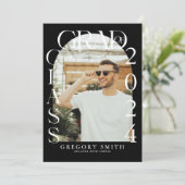 Moderne Boho Arch Foto Afstuderen Aankondiging (Staand voorkant)