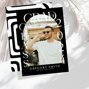 Moderne Boho Arch Foto Afstuderen Aankondiging