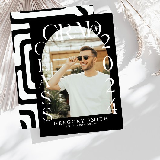 Moderne Boho Arch Foto Afstuderen Aankondiging