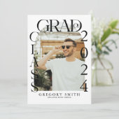 Moderne Boho Arch Foto Afstuderen Aankondiging (Staand voorkant)