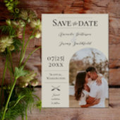 Moderne Boho Arch-foto | Beige Bewaar de datum Save The Date