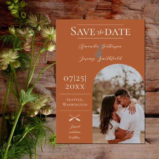 Moderne Boho Arch-foto | Burnt Orange Save The Date