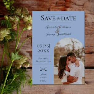 Moderne Boho Arch-foto   Dusty Blue Save The Date