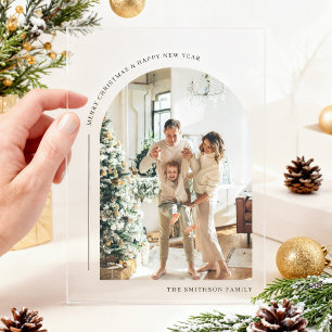 Moderne Boho Arch Foto Kerst Kaart Acryl Uitnodigingen