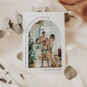 Moderne Boho Arch Foto Kerstmis Feestdagenkaart
