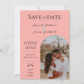 Moderne Boho Arch-foto | Koraal Bewaar de datum Save The Date (Voorkant)