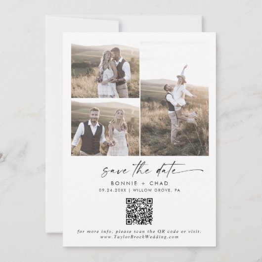 Moderne Boho Arch Foto Marry Christmas Save The Date (Achterkant)