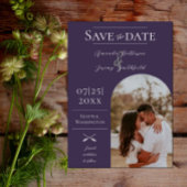 Moderne Boho Arch-foto | Paarse save the date
