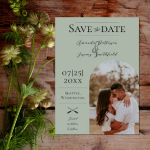 Moderne Boho Arch-foto Sage Green Save The Date