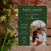 Moderne Boho Arch-foto | Smaragdgroen Save The Date