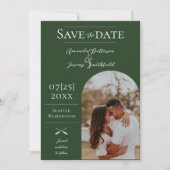Moderne Boho Arch-foto | Smaragdgroen Save The Date (Voorkant)